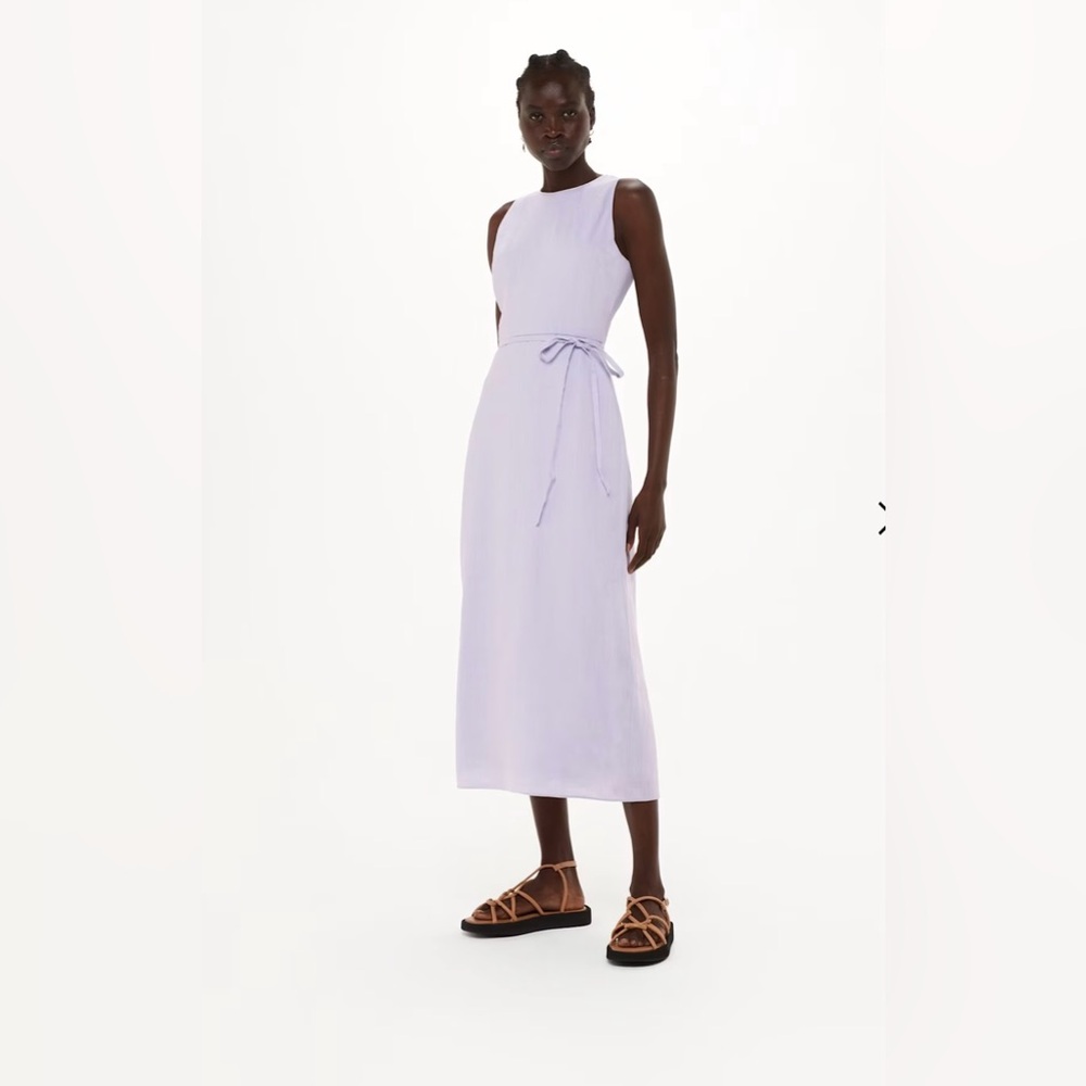 Whistles London Lilac Cutout Linen Dress